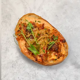 Kacsa rillettes-es fingergood nyitott szendvics