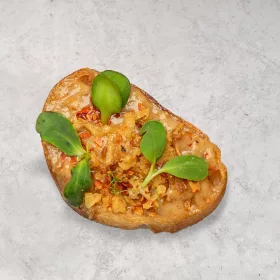 Tepertőkrémes fingergood nyitott szendvics